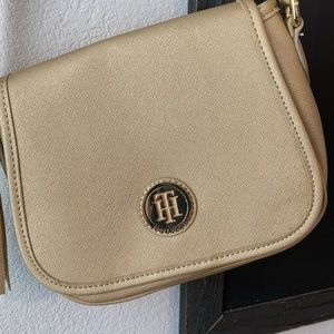Gold Tommy Hilfiger crossbody bag